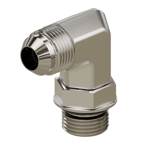 SS - 6801 - 10 - 08 - FG JIC to O-Ring Elbow 90 - GetHydraulics.com