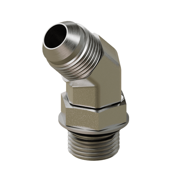 SS - 6802 - 08 - 12 - FG JIC to O - Ring Elbow 45° - GetHydraulics