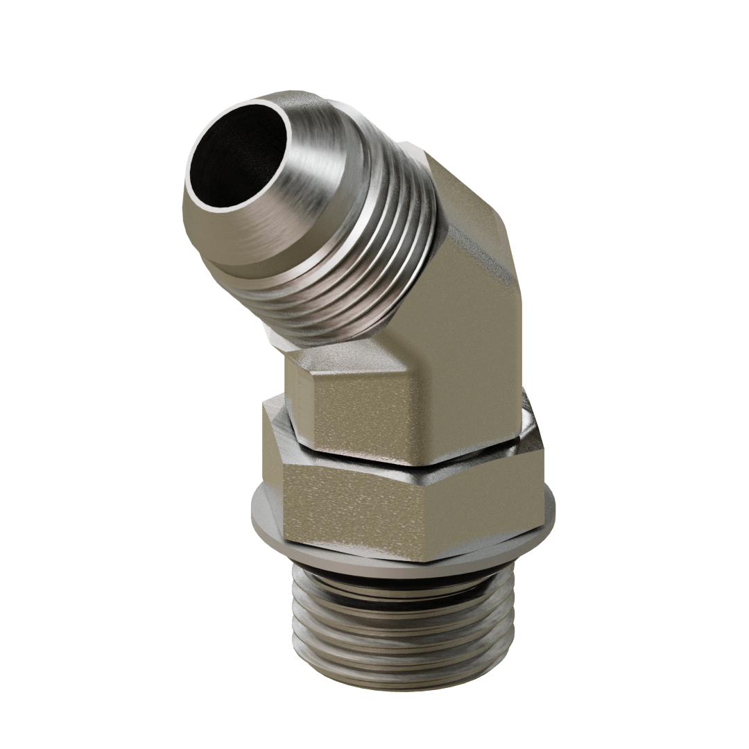SS - 6802 - 12 - 10 - FG JIC to O-Ring Elbow 45 - GetHydraulics.com