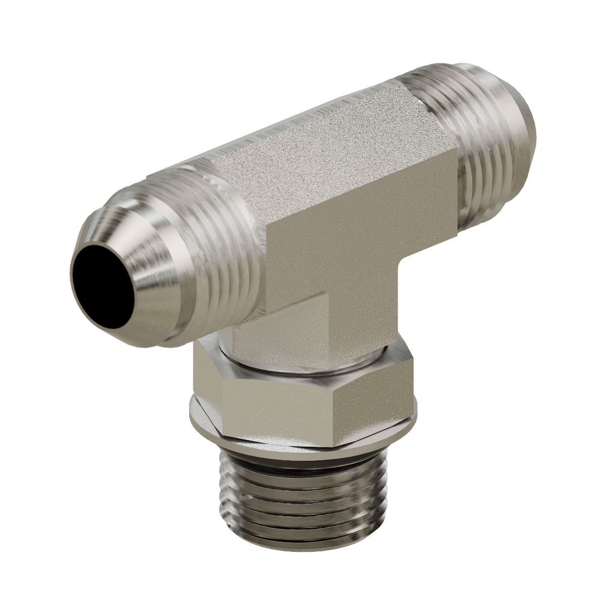 SS - 6803 - 06 - 06 - 06 - FG JIC to O-Ring Branch Tee - GetHydraulics.com