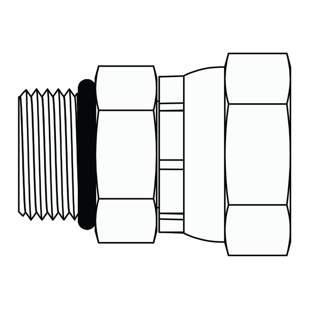 SS - 6900 - 06 - 06 - FG O - Ring to Pipe Swivel - GetHydraulics