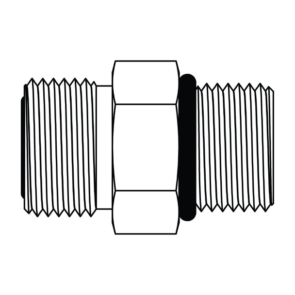 SS - FF6400 - 08 - 06 - FG ORFS to O - Ring - GetHydraulics