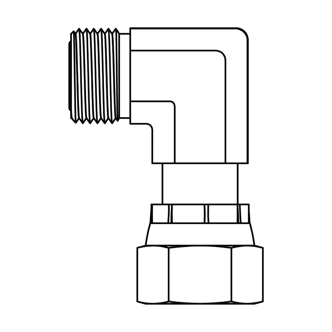 SS - FF6500 - 04 - 04 - FG ORFS to ORFS Swivel Elbow 90° - GetHydraulics