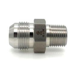 SS2404 - 24 - 24 Adapter, 1 - 1/2 - in Male JIC x 1 - 1/2 - in Male NPTF, Stainless Steel - GetHydraulics.com