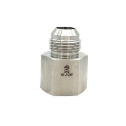 SS2405 - 20 - 20 Pipe Adapter, 1 - 1/4 in Male 37 deg JIC Flared x 1 - 1/4 in FNPT, Stainless Steel - GetHydraulics.com