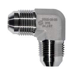 SS2500 - 04 - 04 90 - deg Elbow, 1/4 - in Male JIC x 1/4 - in Male JIC, Stainless Steel - GetHydraulics.com