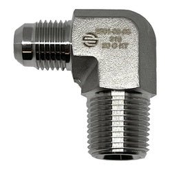 SS2501 - 32 - 32 90 - deg Elbow, 2 - in Male JIC x 2 - in Male NPTF, Stainless Steel - GetHydraulics.com