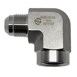 SS2502 - 20 - 20 90 - deg Elbow, 1 - 1/4 - in Male JIC x 1 - 1/4 - in Female NPTF, Stainless Steel - GetHydraulics.com