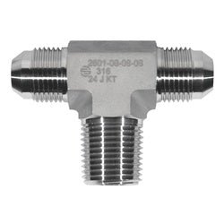 SS2601 - 12 - 12 - 12 Branch Tee, 3/4 - in Male JIC x 3/4 - in Male JIC x 3/4 - in Male NPTF, Stainless Steel - GetHydraulics.com