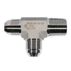 SS2605 - 02 - 02 - 02 Hydraulic Tee, 1/8 - in Male JIC x 1/8 - in Male NPTF x 1/8 - in Male JIC - GetHydraulics.com