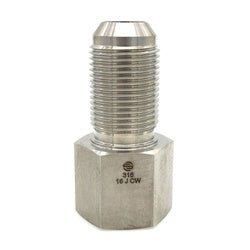 SS2705 - 20 - 20 Bulkhead Adapter, 1 - 1/4 - in Male JIC x 1 - 1/4 - in Female NPTF, Stainless Steel - GetHydraulics.com