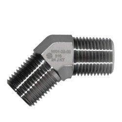 SS5501 - 06 - 06 45 - deg Elbow, 3/8 - in Male NPTF x 3/8 - in Male NPTF, Stainless Steel - GetHydraulics.com