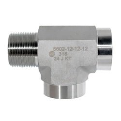 SS5602 - 04 - 04 - 04 Run Tee, 1/4 - in Male NPTF x 1/4 - in Female NPTF x 1/4 - in Female NPTF, 316 Stainless Steel - GetHydraulics.com