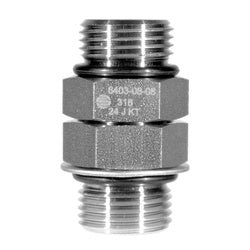 SS6403 - 06 - 06 Union, 3/8 - in Male Adjustable ORB x 3/8 - in Male ORB, Stainless Steel - GetHydraulics.com