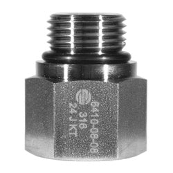 SS6410 - 04 - 04 Adapter, 1/4 - in Male ORB x 1/4 - in Female ORB, Stainless Steel - GetHydraulics.com