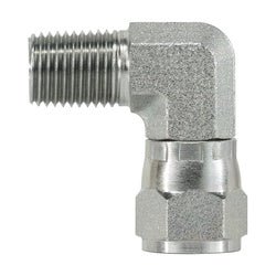 SS6501 - 04 - 06 90 - deg Elbow, 1/4 - in Male NPTF x 3/8 - in Female JIC Swivel, Stainless Steel - GetHydraulics.com